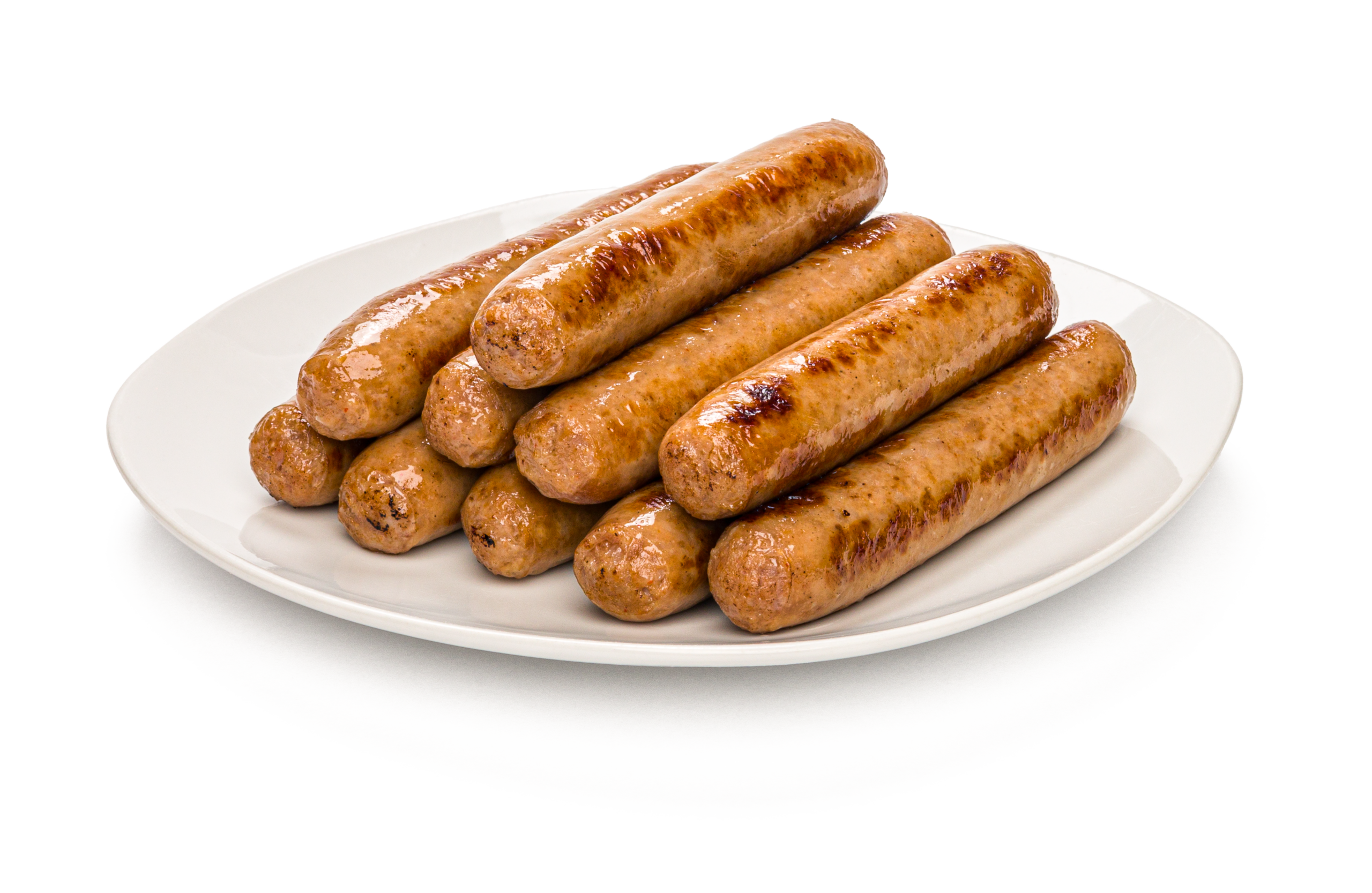 Pork Breakfast Sausage Cooked - Isolated